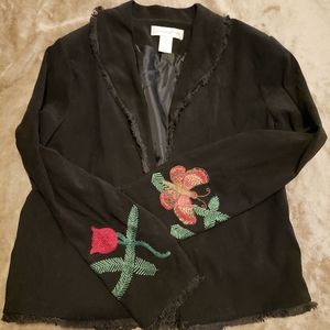 Unique embroidered black jacket